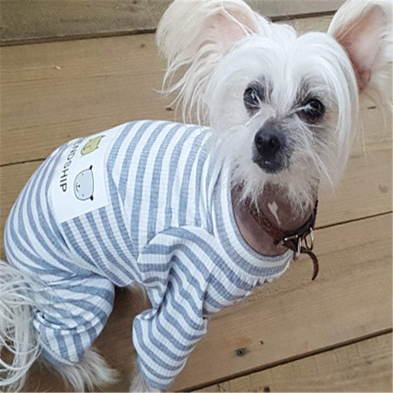 Dog Clothes Striped Dog Jumpsuit Pajamas Dog Coats