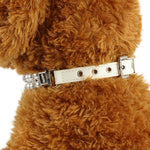 Dog Pearl Collar PU Leather Dog Collar Artificial Pearls Rhinestone Pet Collars