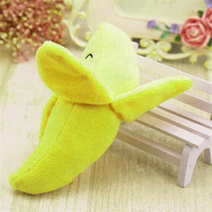 Plush Banana Shape Dog Squeak Sound Toys Fruit