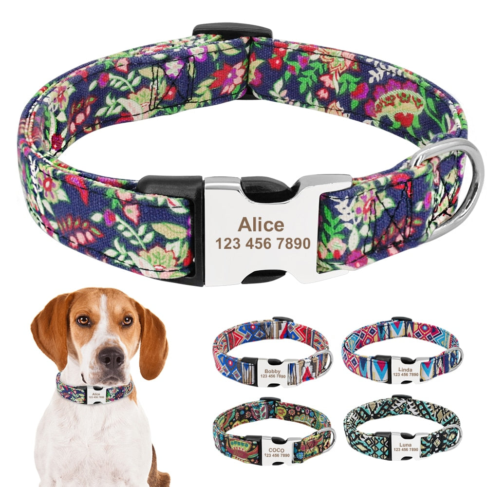 Dog Collar Personalized Pet Tag Collars Custom Engraved Dogs Collars Adjustable