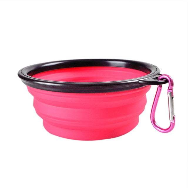 Pet Silica Gel Bowl Dog  Collapsible Silicone Dow Bowl Candy Color