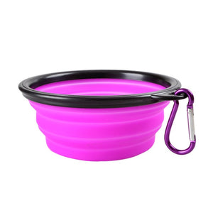 Pet Silica Gel Bowl Dog  Collapsible Silicone Dow Bowl Candy Color