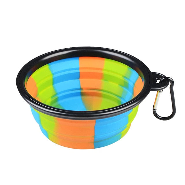 Folding Portable Dog Bowl Travel Bowl with Buckle for Food Water