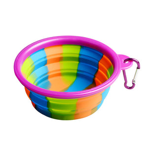 Folding Portable Dog Bowl Travel Bowl with Buckle for Food Water