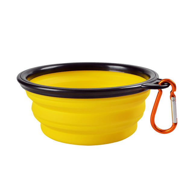 Folding Portable Dog Bowl Travel Bowl with Buckle for Food Water