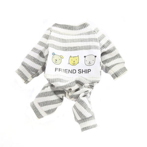 Dog Clothes Striped Dog Jumpsuit Pajamas Dog Coats