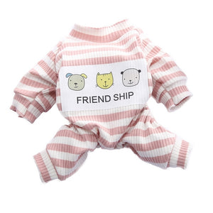 Dog Clothes Striped Dog Jumpsuit Pajamas Dog Coats