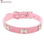 Transer Pet Dog Supplies Alligator PU Leather Bone Pet Necklace Accessory Pet Supply Dog Collar