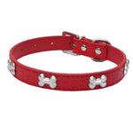 Transer Pet Dog Supplies Alligator PU Leather Bone Pet Necklace Accessory Pet Supply Dog Collar