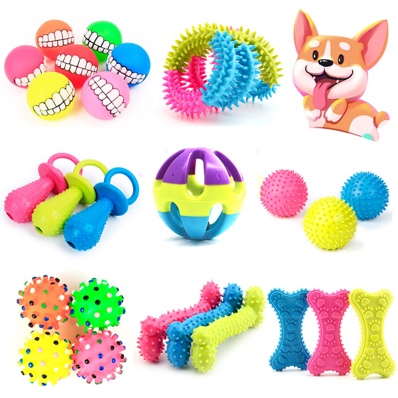 Pet Dog Toys To Bite Teeth Training Rubber Ball Dog