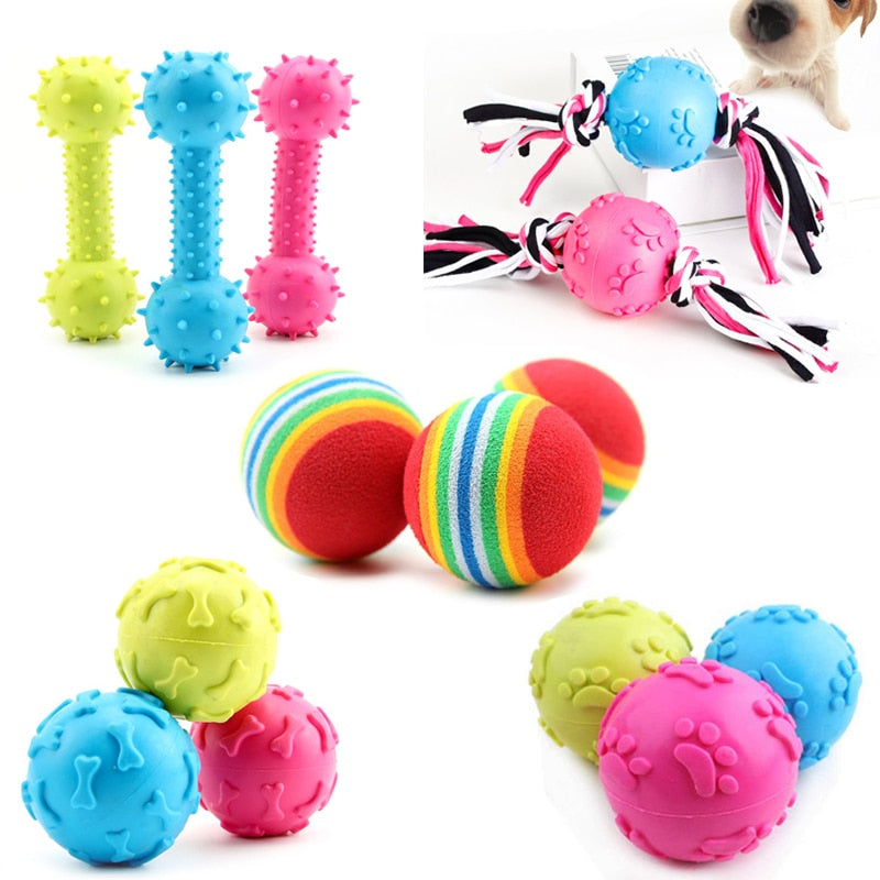 Pet Dog Toys To Bite Teeth Training Rubber Ball Dog