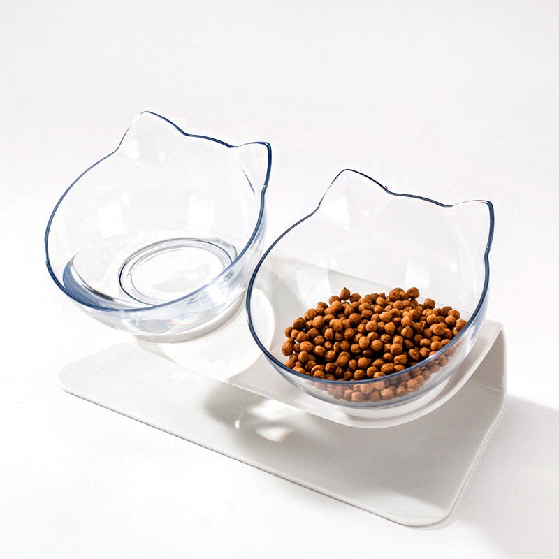 Double Bowls With Raised Stand Pet Food And Water Bowls