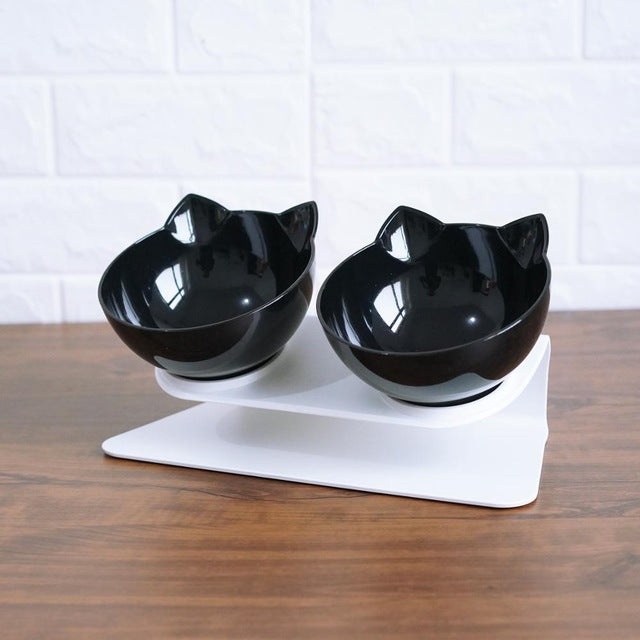 Double Bowls With Raised Stand Pet Food And Water Bowls