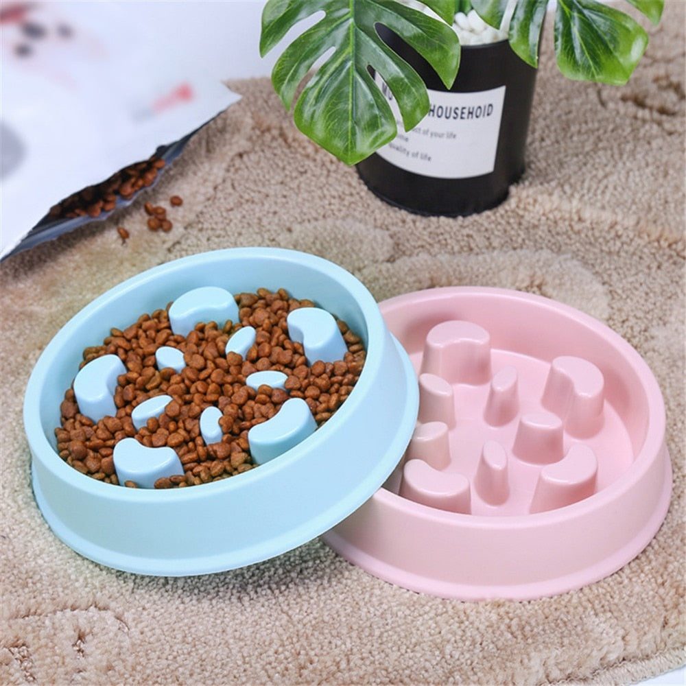 Pet Dog Feeding Bowls Plastic Snail Shape Slow down Eating Food