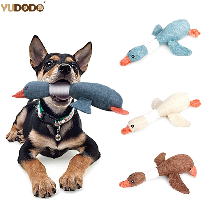 Cartoon Wild Goose Plush Dog Toys Resistance To Bite Squeaky Sound